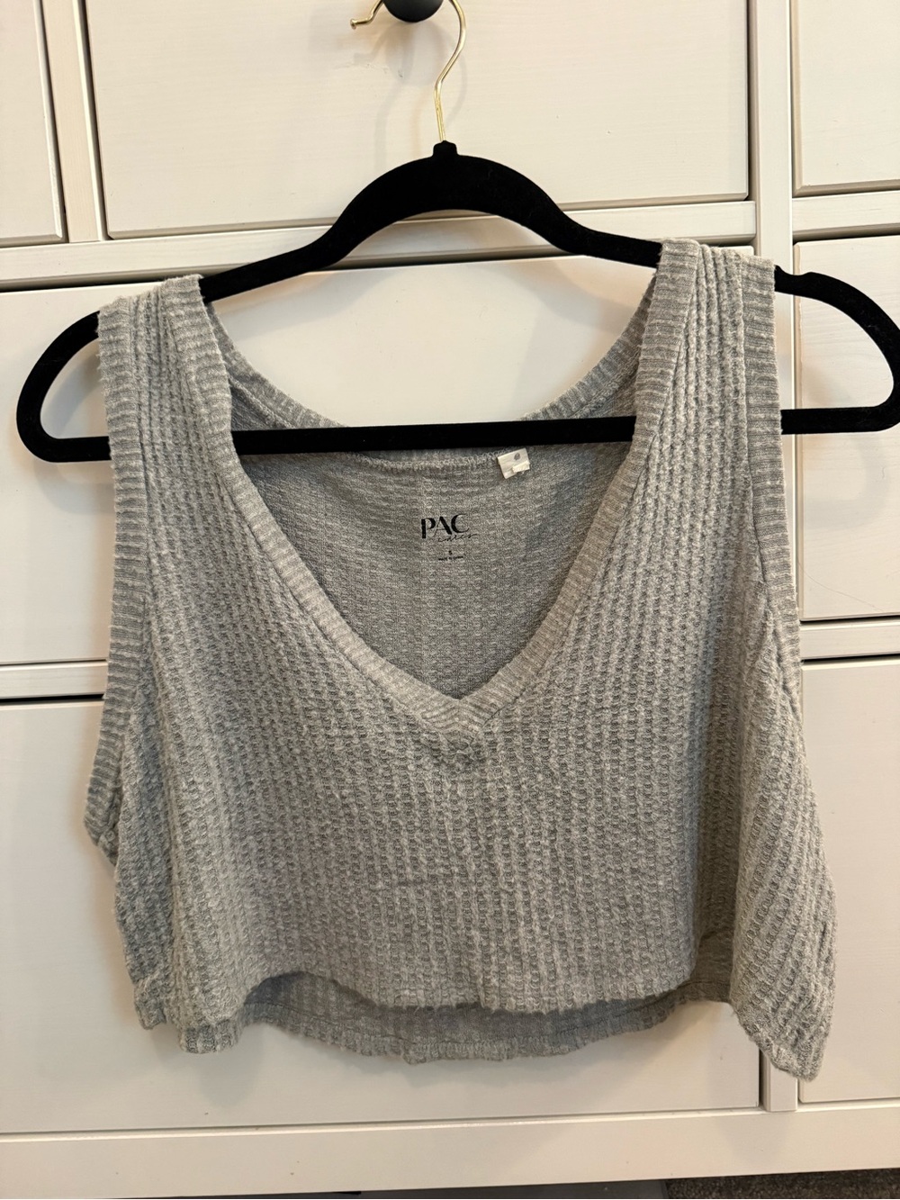 Pacsun Gray Waffle Knit Top
